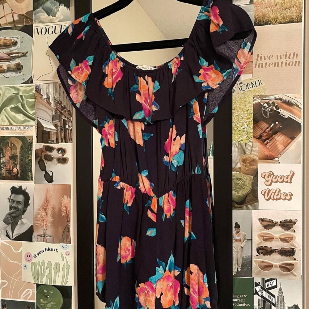 Women’s Floral Ruffle Off the Shoulder Romper